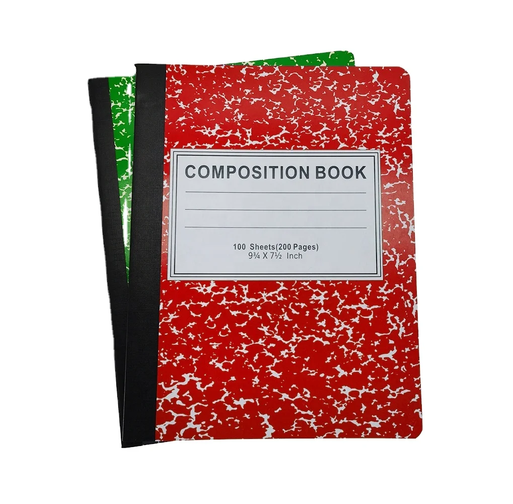 Factory Cheap School Office Use 100 Sheets Wide Ruled Marble Composition NoteBook