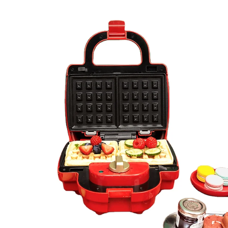 Smokeless Pink Automatic Electric Shape Cooking Detachable Grill Pans Snack Breakfast Machine Mini 3 in 1 Sandwich Waffle Maker