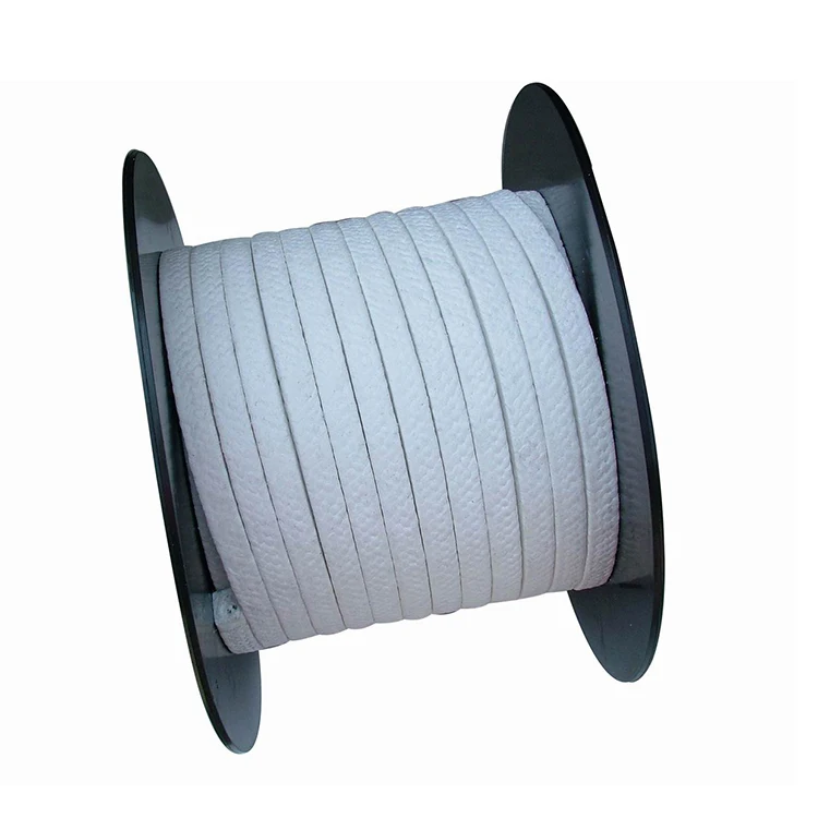 china manufacture Best-selling high quality white PTFE fiber gland packing high temperature resistant braided ptfe packing