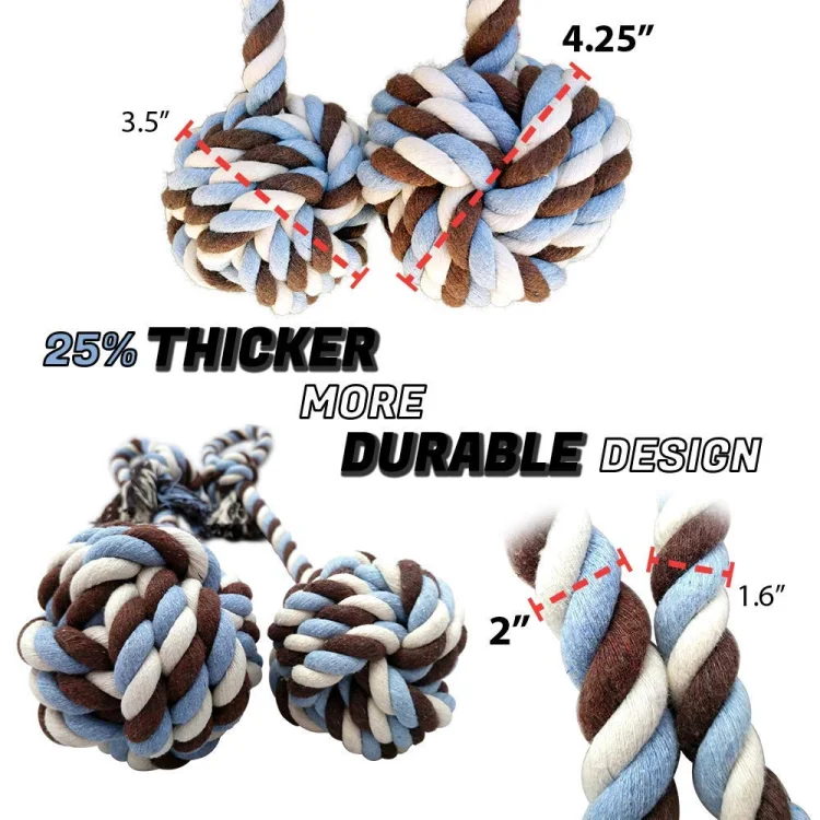 Wholesale Hot Sale 5Pack handmade Cotton Knot Rope Dog Toy Ball Set For Pet Dog Chew Clean Teeth