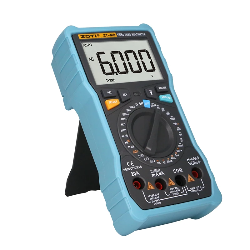 ZOYI ZT-M0 Цифровой мультиметр 6000 True RMS Авто Диапазон Амперметр Вольтметр Смарт конденсатор с алюминиевой крышкой, температура бесконтактная проверка напряжения переменного Ом Гц Тестер