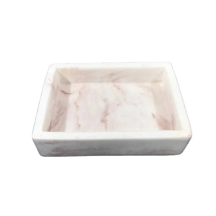 Hot sale four piece resin bathroom accessories set marble bathroom gift set soap dish