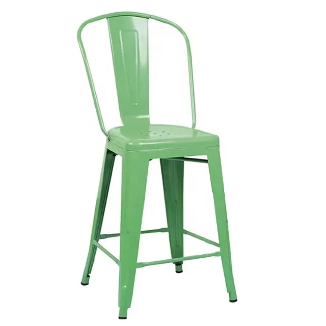Factory made restaurant commercial industrial vintage antique iron leg high bar stool chair for Home