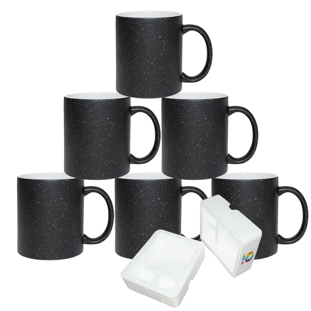 MR.R Sublimation Star Point Ceramic heat sensitive make color Changing Mug 6PCS