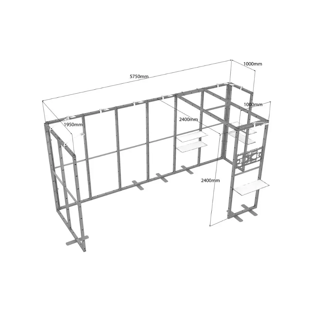 3x6 Aluminium Modular trade show booth portable exhibition booth stand with customized fabric