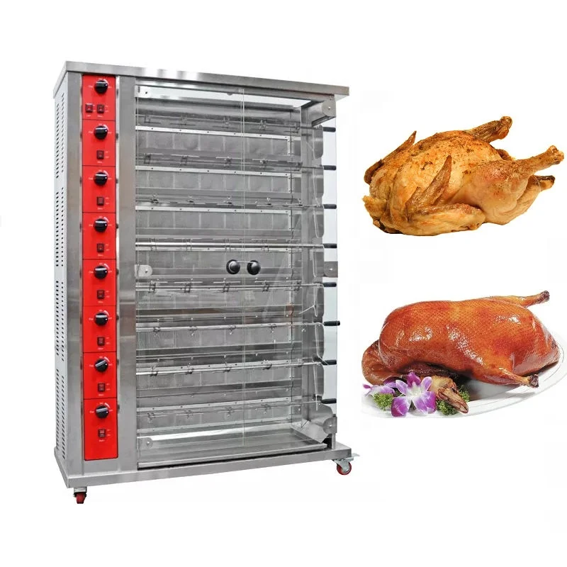 8 Rods Commercial Restaurant Gas Rotisserie Oven Roasting Chicken Roaster Rotisseries Machine