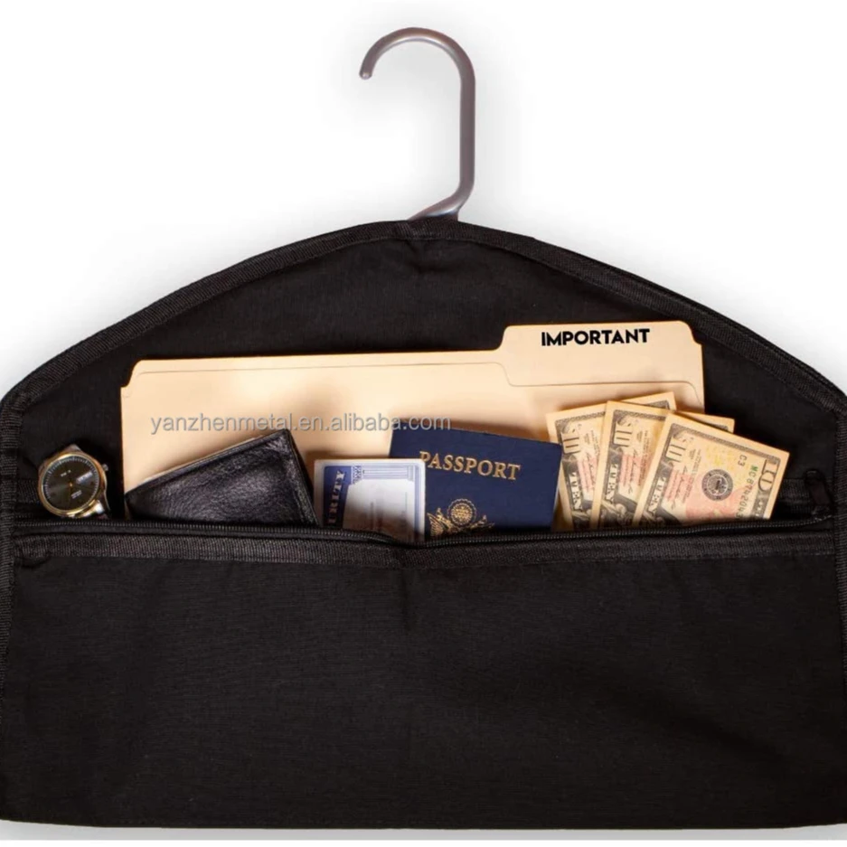 Fabric cloth hanger hidden safe suitable for clothing with pockets