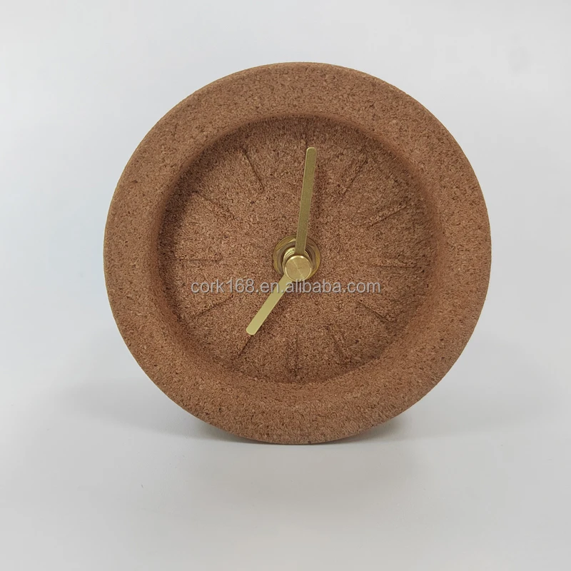 High quality wood desk table clocks cork clock for car home decor