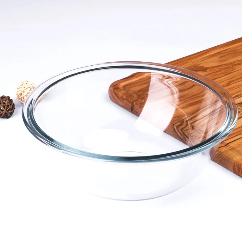 2L Clear Heat Resistant Borosilicate Tempered Glass Mixing Bowl without Lid