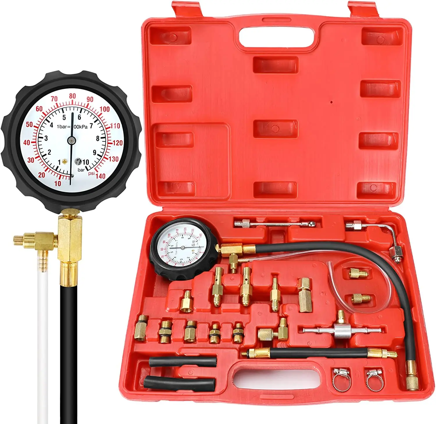 TU-114 Fuel Injection Pump Pressure Gauge Tester Kit Automotive Diesel Fuel Injector Pressure Tester