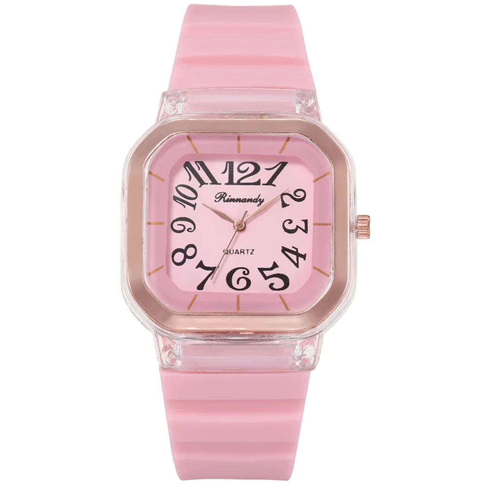 8121 Drop shipping 1pcs Square Watches Women Fashion Casual silicone strap watch Montre femme
