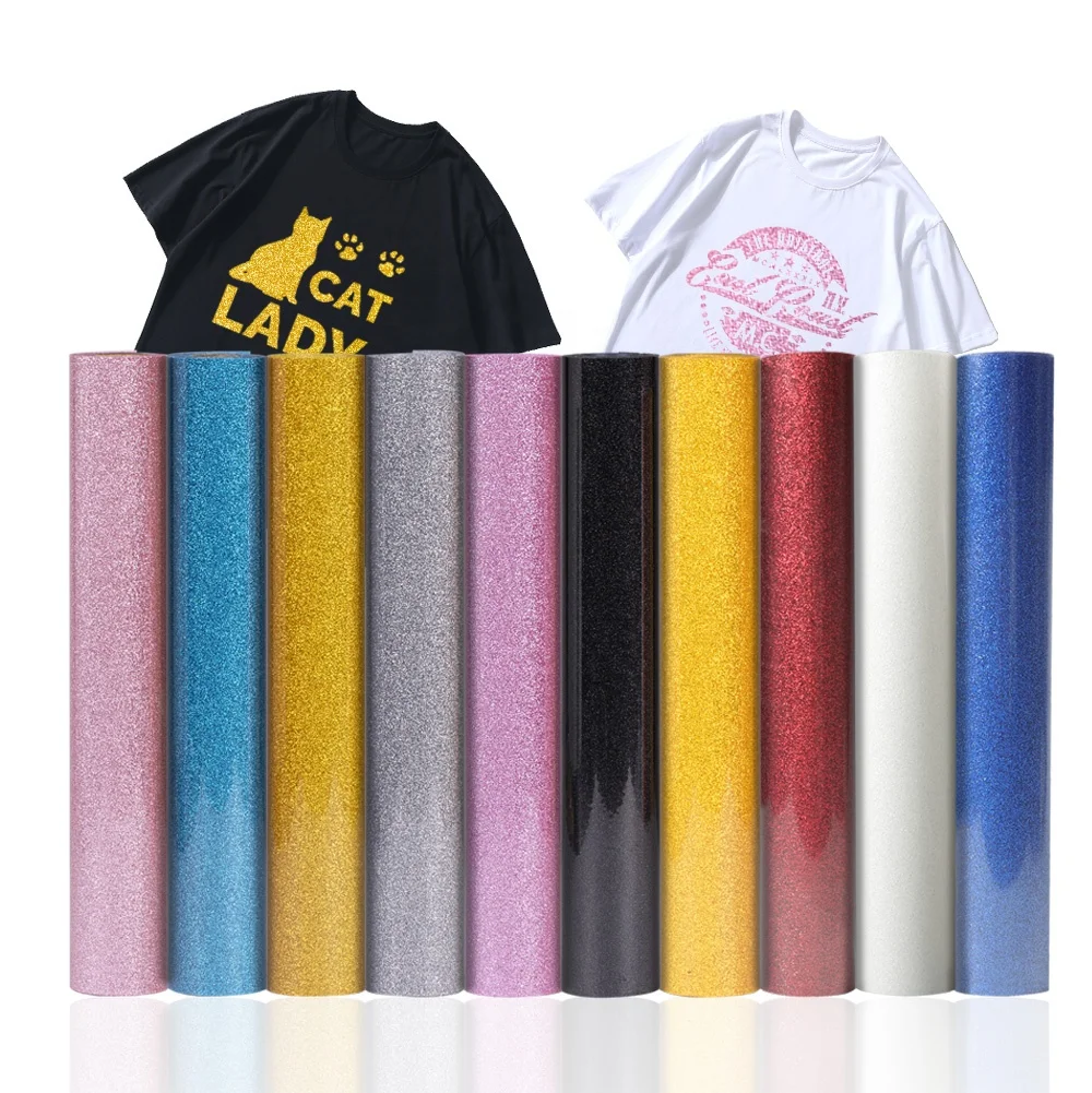 renlitong printed heat transfer vinyl stretch htv best iron on vinyl cutting glitter htv glitter heat transfer paper