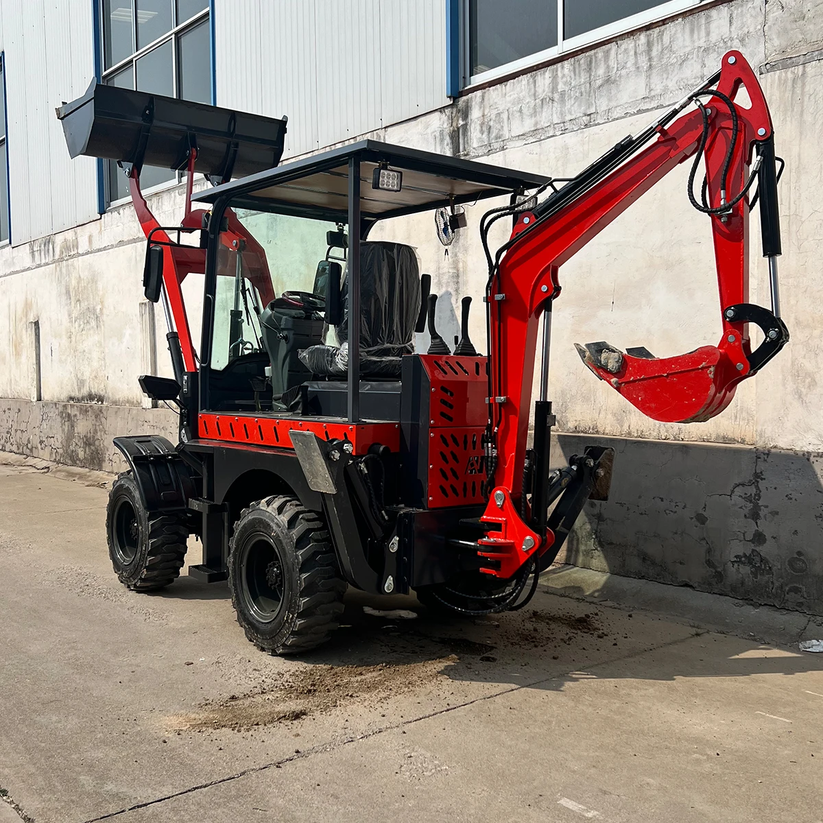 electronic terex skid steer bucket joystick right hand Mini Loader stand on skid steer attachments forestry