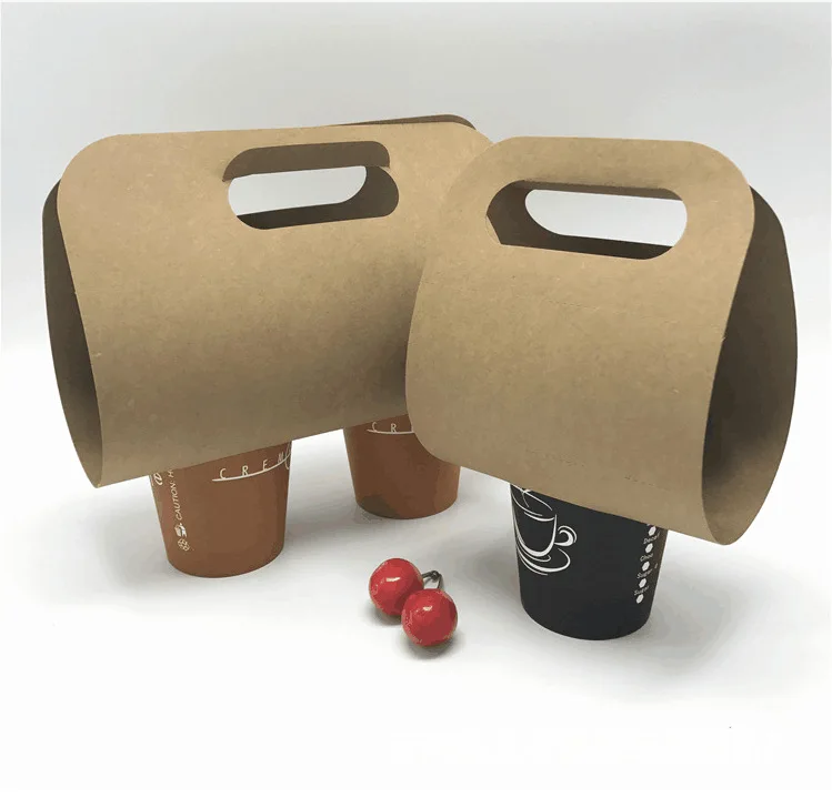Coffee Shop Supplies Takeaway Coffee Holder Eco Friendly Cardboard Cup Holder Cafe Coffee Cup Holder