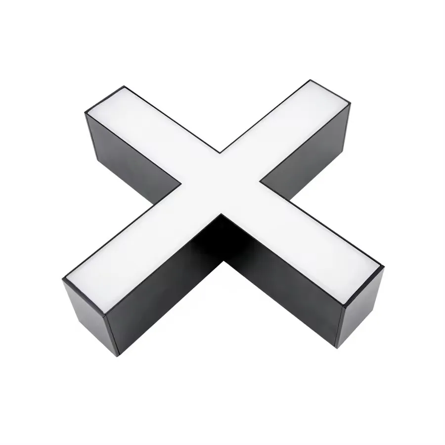 Office Modern Cross chandelier Architectural indoor decorative pendant X-Shaped LED linear lights