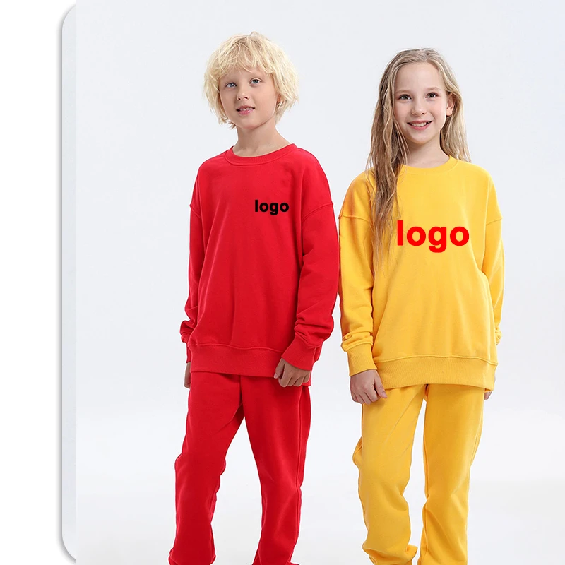 Children Sweatshirt Plain Kids Hoodie Baby Crewneck Sweatshirt