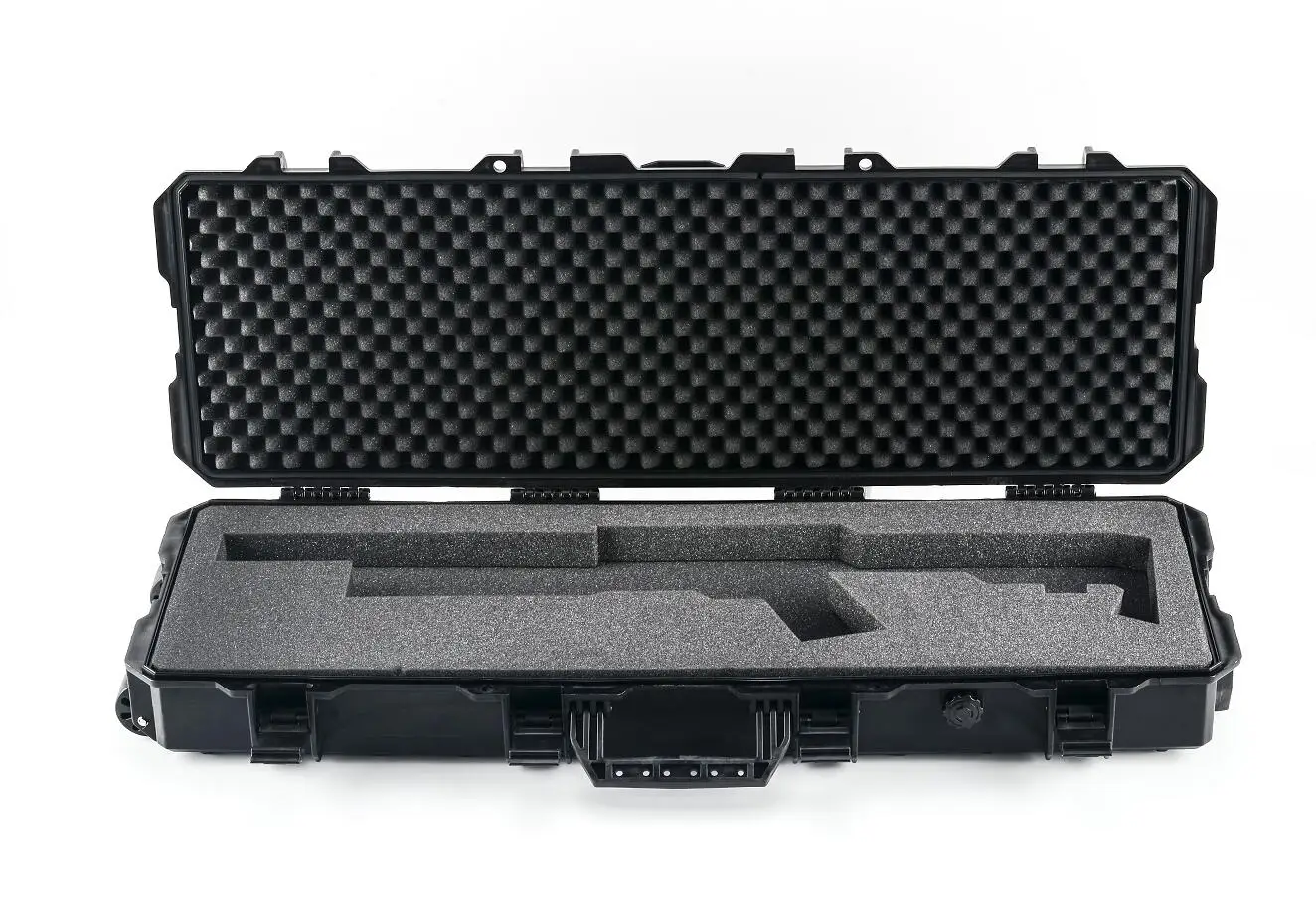 Glary All Weather Tactical wheeled Gun Case Waterproof Hard Plastic Gun Case Box with Foam