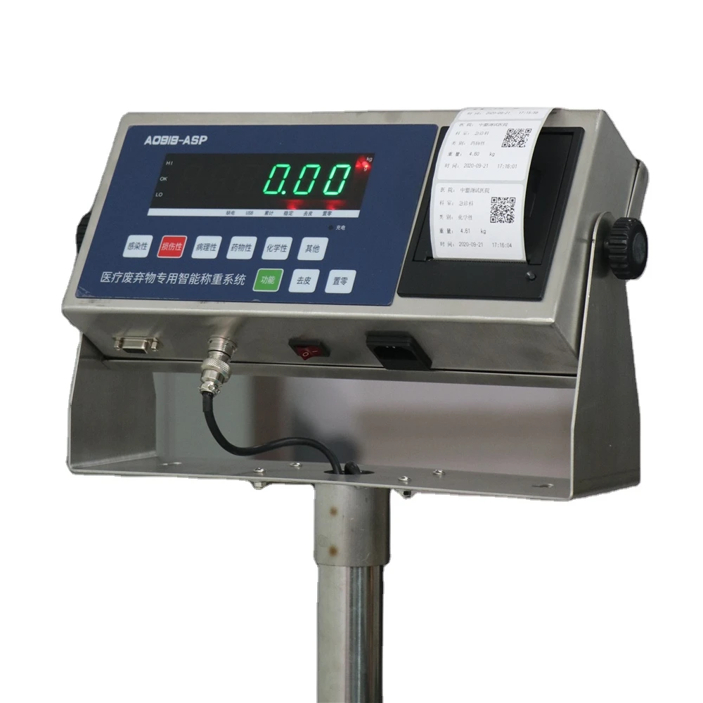 
digital weighing platform 600kg bench scale with printing labels LED HD display 