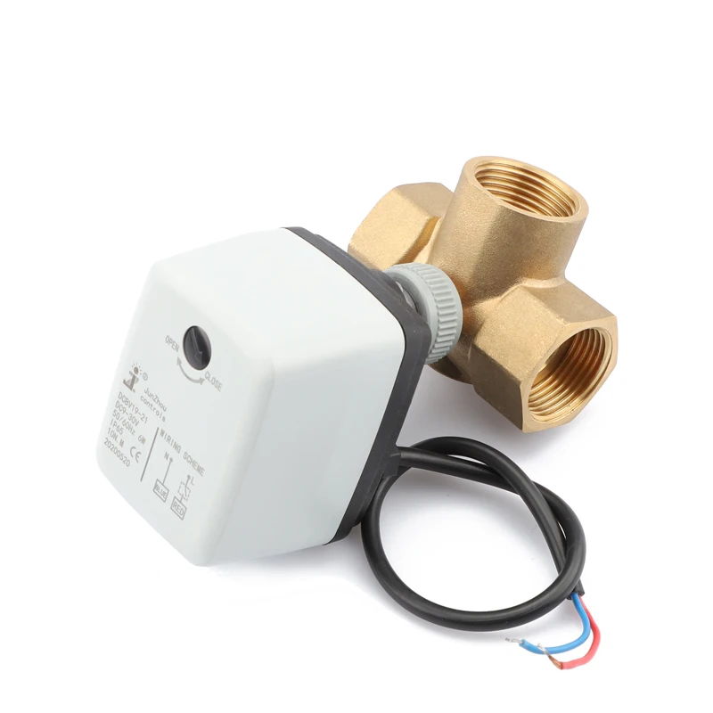 AC/DC 12V/24V Electric Control Actuator 1 Inch Brass Ball Valve with 6W Only Open for Water Media OEM Customizable