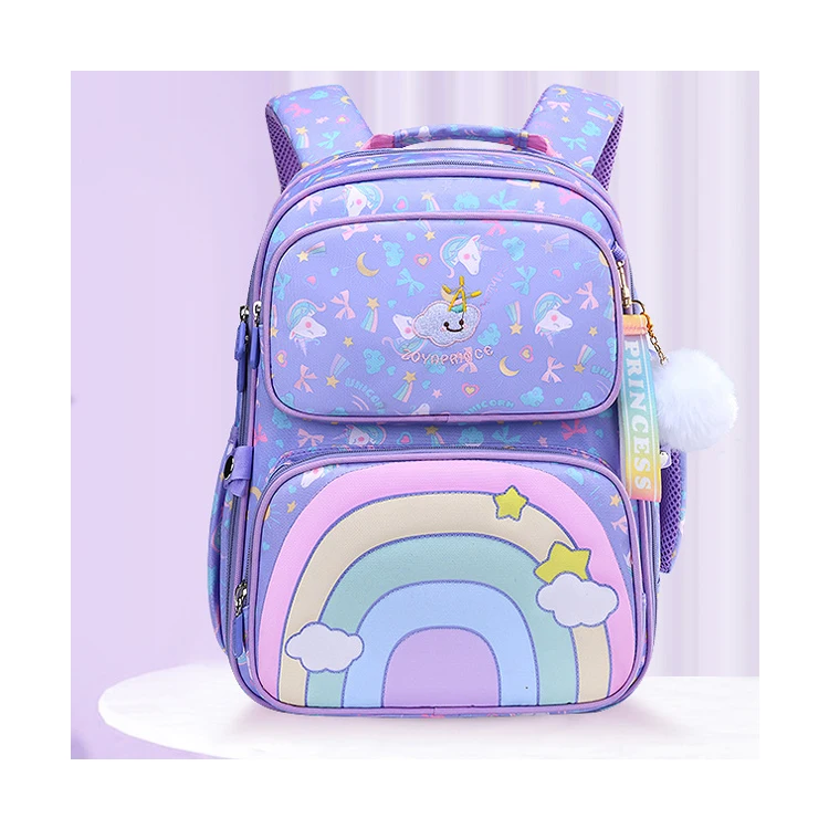 New kids Back to School Book Bags Foldable Cute rainbow unicorn cartoon for Primary Students