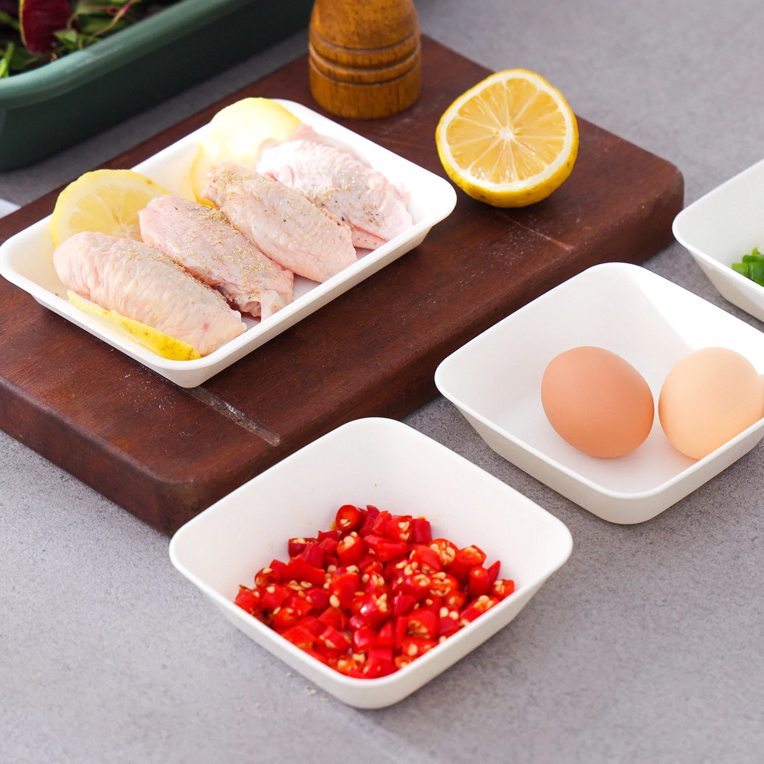 Japanese Serving Dish Tableware Snack Plate Dessert White Dish Plastic Seasoning Cooking Dish