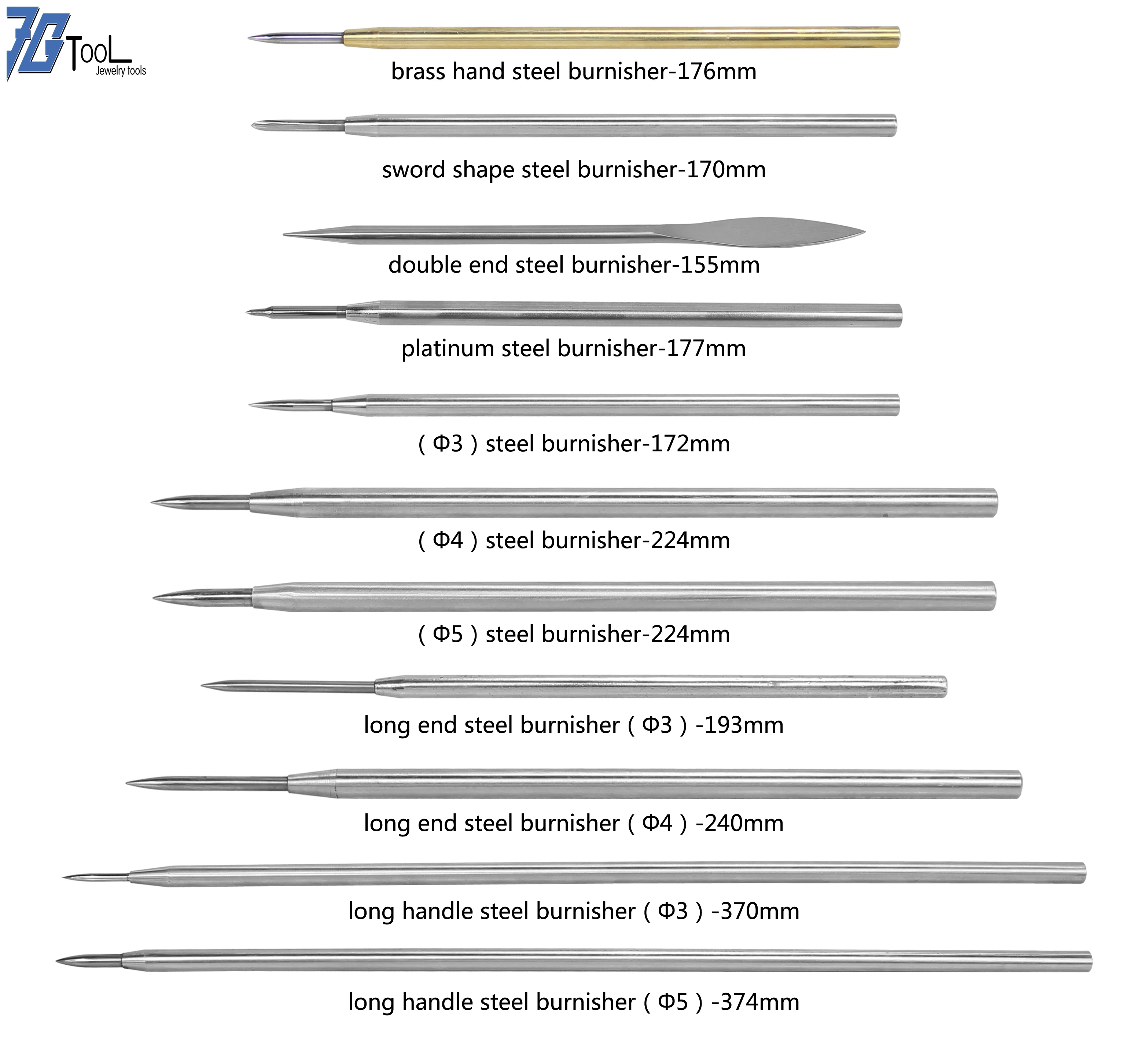 Steel Burnisher double ended Jewelry Polishing Tool