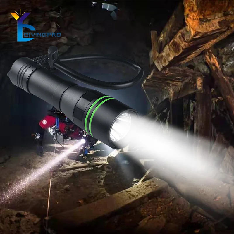 LED diving light 1000lm led diving flashlight led diving flashlight magnetic rotary switch IP68