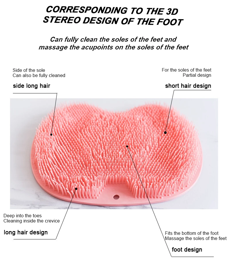 Foot care cleaner remove dead skin mat bath exfoliating back scrubber wash skin massage dry silicone body scrubber