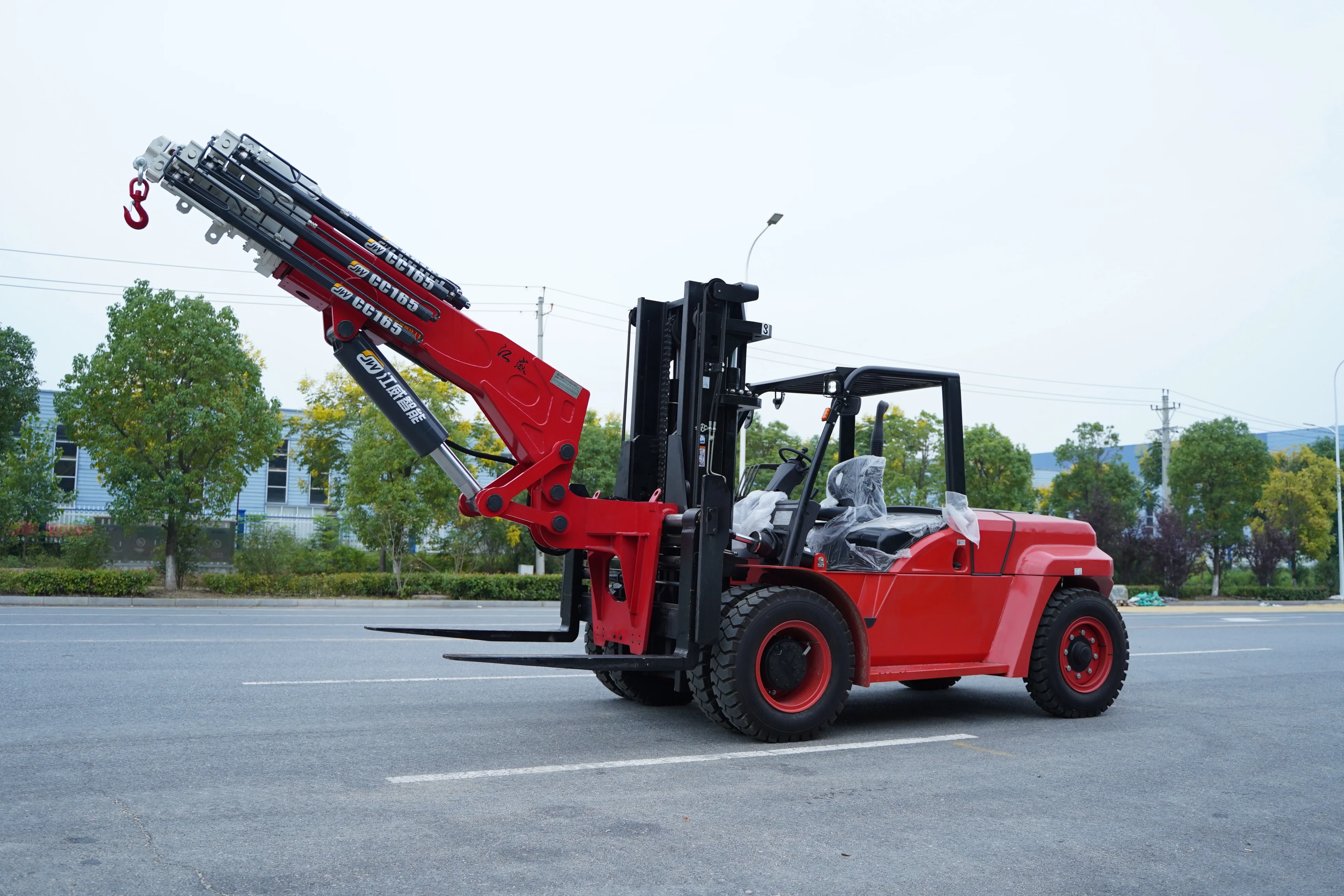 Factory direct sales exploded new Condition 6 ton Folding Arm Crane Lifting Cargo Fly Jib Crane Matching Forklift CC85
