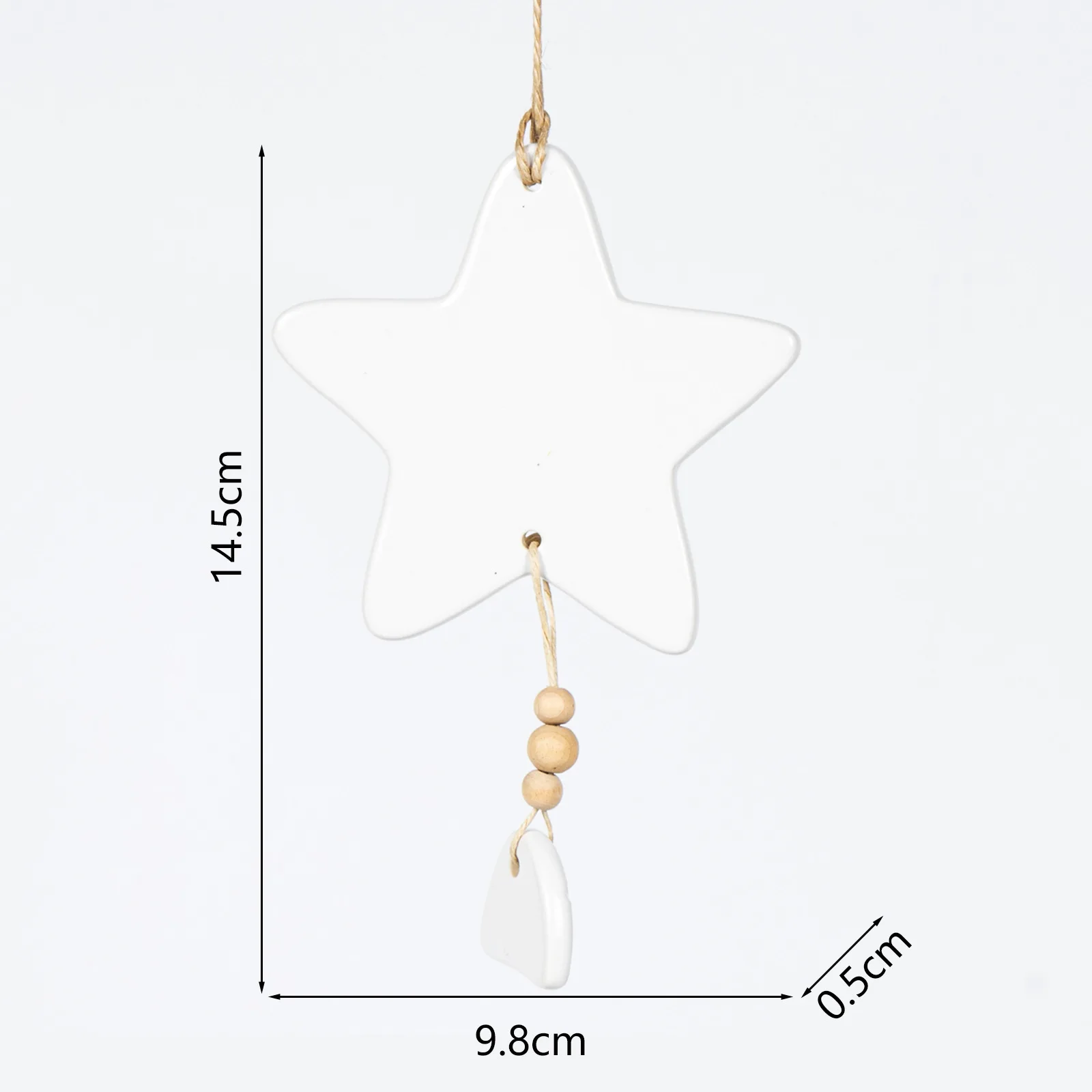 Handmade New Hanging Christmas Tree Ceramic Decorations Twine Ceramic With Beads Christmas Pendant Pentagram For Holiday Display