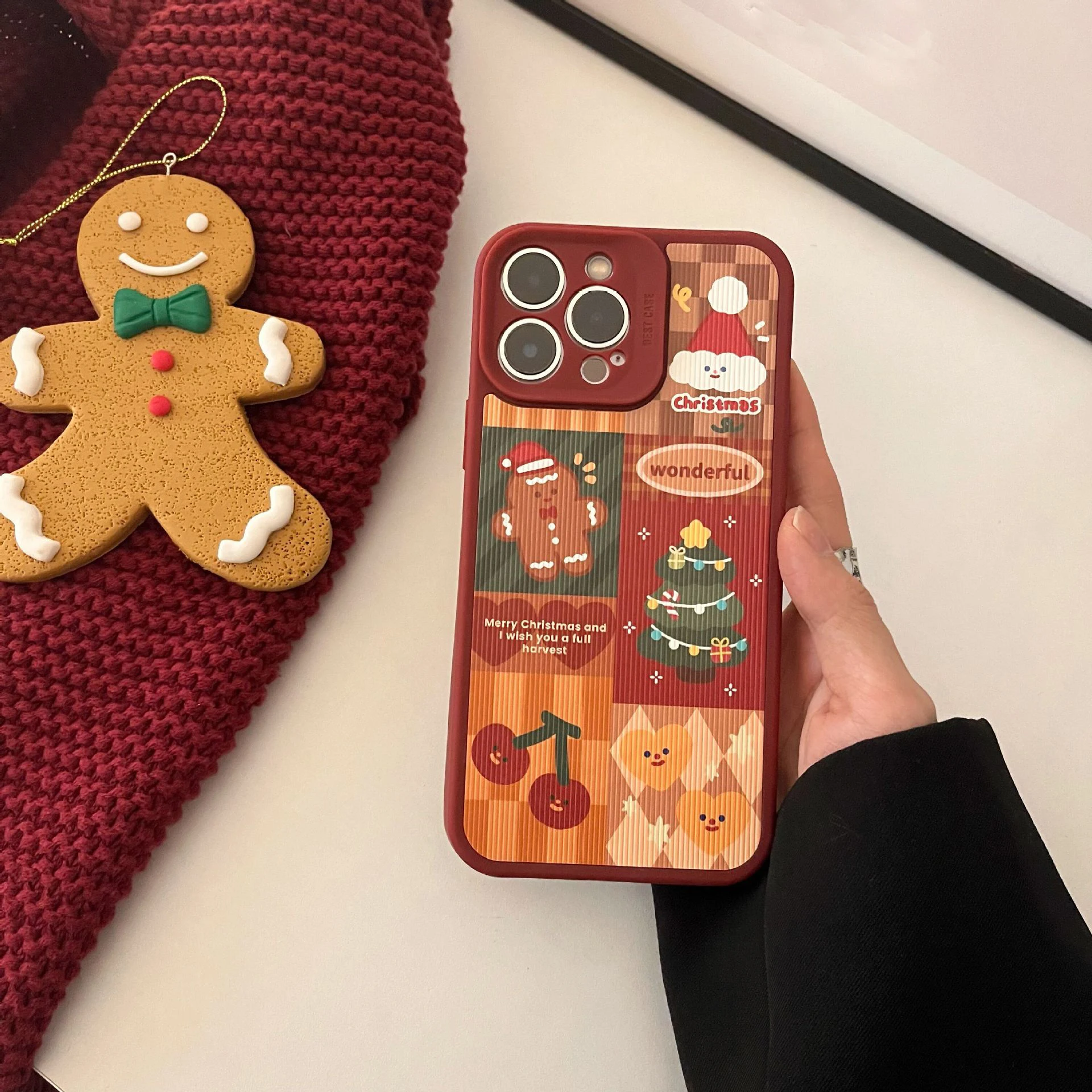 Waterproof Case Phone 360 Protect Case Cute 3D Doll Cartoon Christmas Deer Phone Case For iPhone