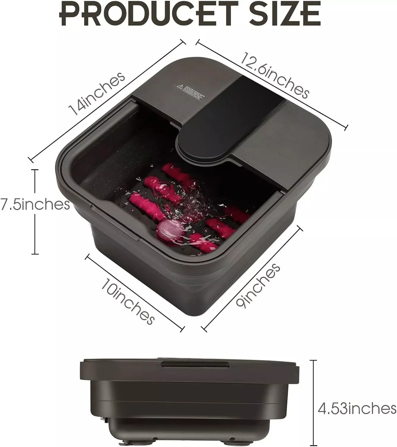 Portable Relax Foldable Soaking Bucket Basin Foot Massager Collapsible Pedicure Foot Spa Bath for Family Customized 220V 20cm