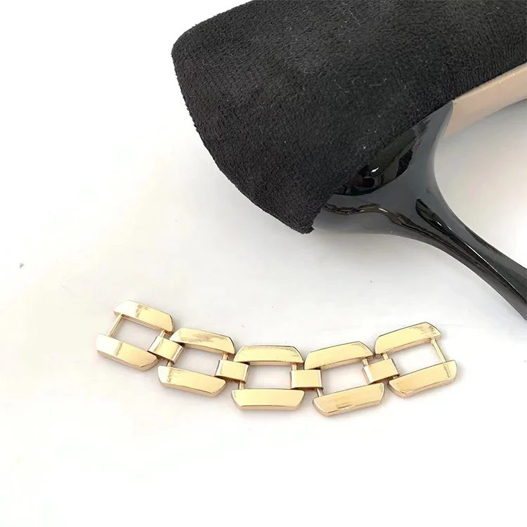 Zinc alloy customized long chain buckle shoe decoration shoe buckle metal decoration accessories