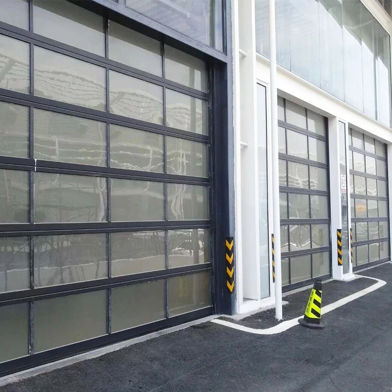 New Black Polycarbonate Finger Protection Modern Glass Plexiglass Garage Doors