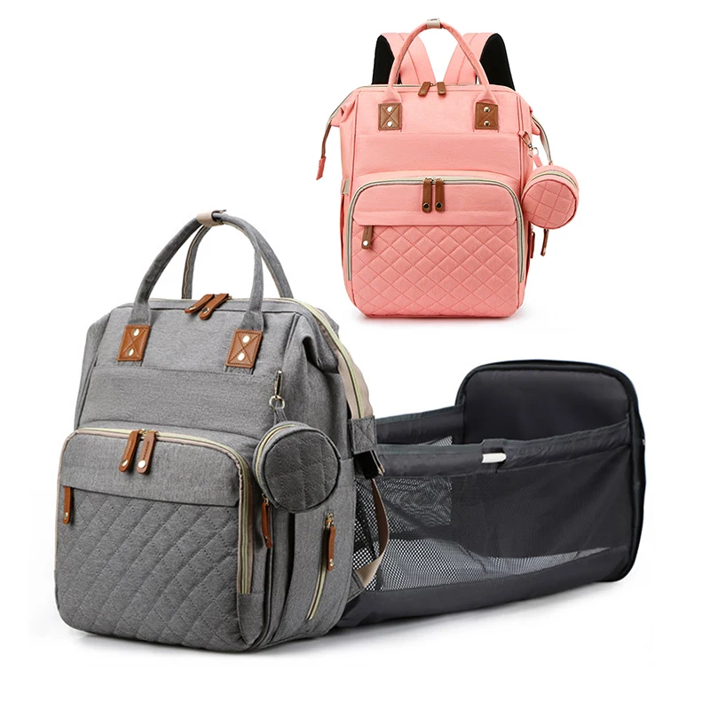 2021 3 in 1 Designers Baby Organizer Living Traveling Changing Foldable Backpack Bag Mommy Baby Diaper Bag With Changing Station