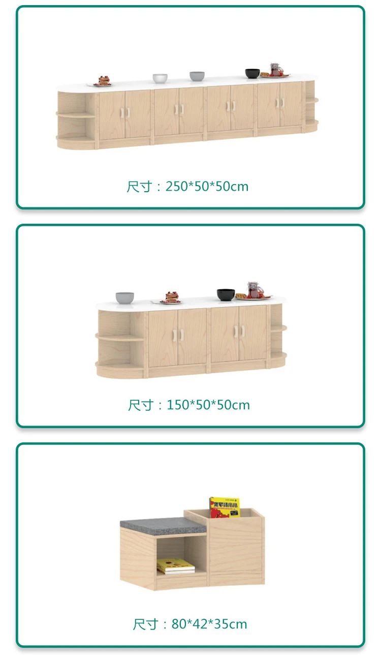Children Role Play Games Supermarket Selling Wooden Furniture Cabinet