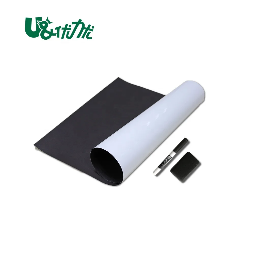 Wholesale Colorful Strip Marker Pen Dry Erase Mini Fridge Magnet Stick Double Sided Rolling Sheet Magnetic Planner Whiteboard A4