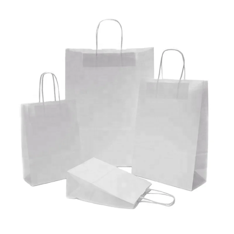  Personalized Biodegradable Recycled Custom White Brown Kraft Paper Shopping Food Bag Gift Bags With Your Own