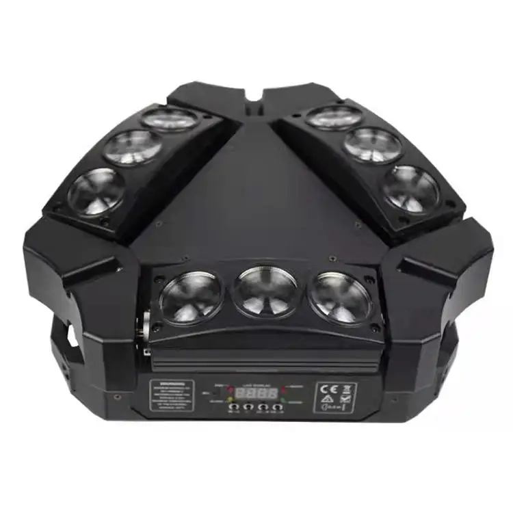 Stage lighting equip laser 3w*9pcs beam Triangle 4 in 1 RGBW 9 head laser led moving head light