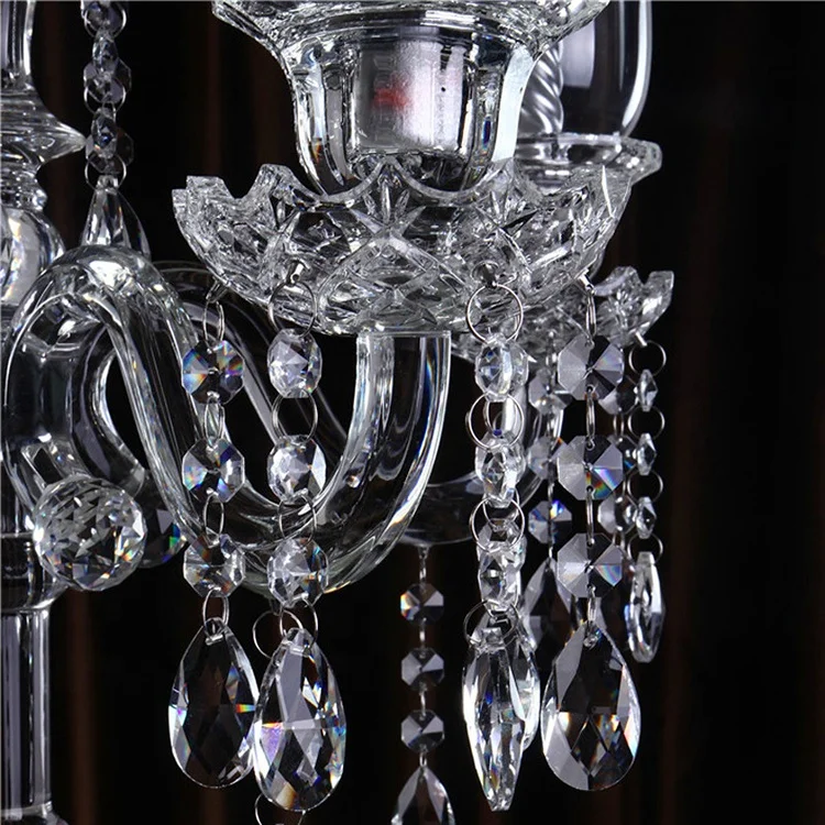 MH-ZT133 Hot Sale 5 Arms Wedding Crystal Candelabra Centerpieces Wholesale Crystal Candlestick