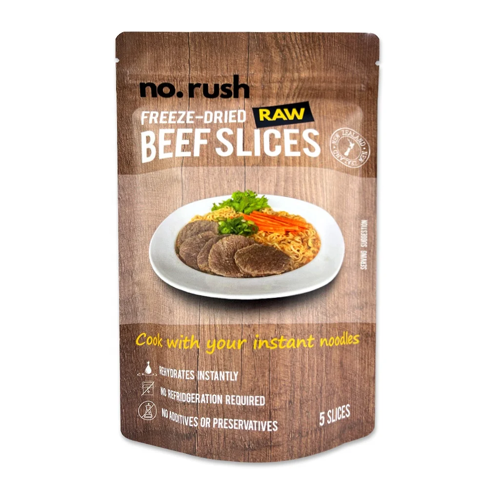 Customized Frozen Dried Food Packaging Bag Stand Up Pouch Zip Lock Bag for Beef Slice Jerky Biltong