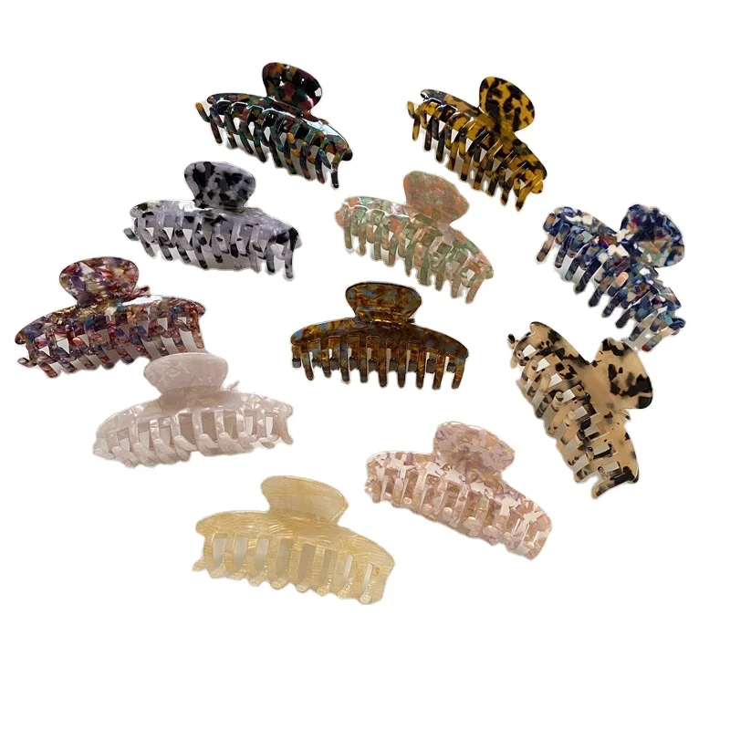 Wholesale New Large Plastic Hair Claw Clip Clamp Acetate Tortoisehell Claw Clip For Women Hair Jewelry