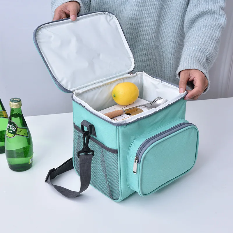 Hot Sale Classic Style Portable Thermal Outdoor  600D Polyester High Quality Lunch Box Insulated Lunch Bag Cooler Tote Bags