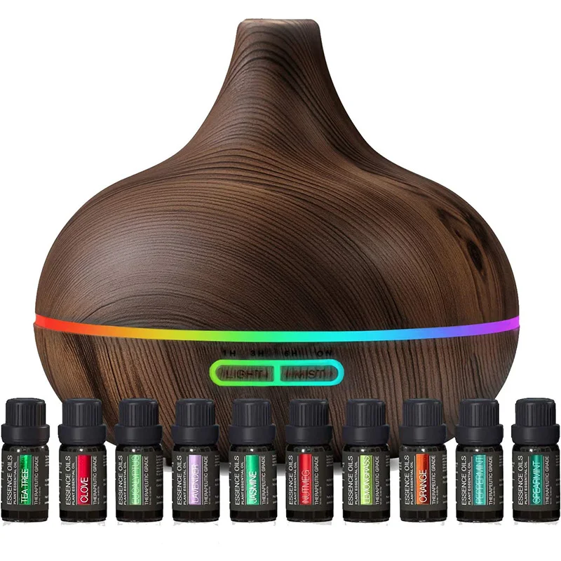 Ultrasonic Wood Grain Essential Oil Air Humidifier Aroma Diffuser for Home Office