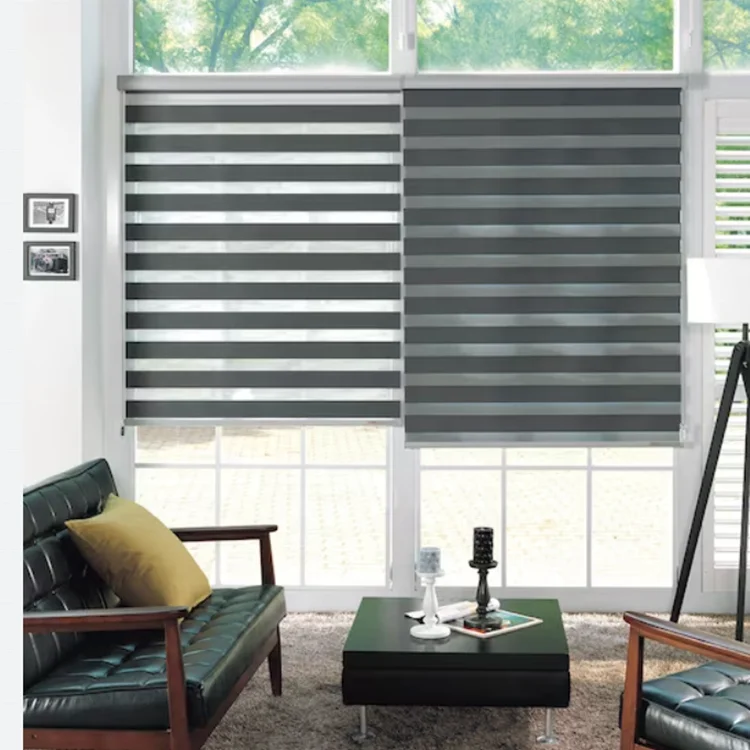 Motorized zebra roller shade electric remote living room curtains blinds for window roller zebra blind