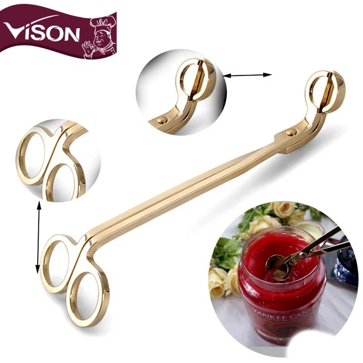 Wholesale Stainless steel Gold color  candle scissors cutting tools Accessory kit Candle Wick trimmer