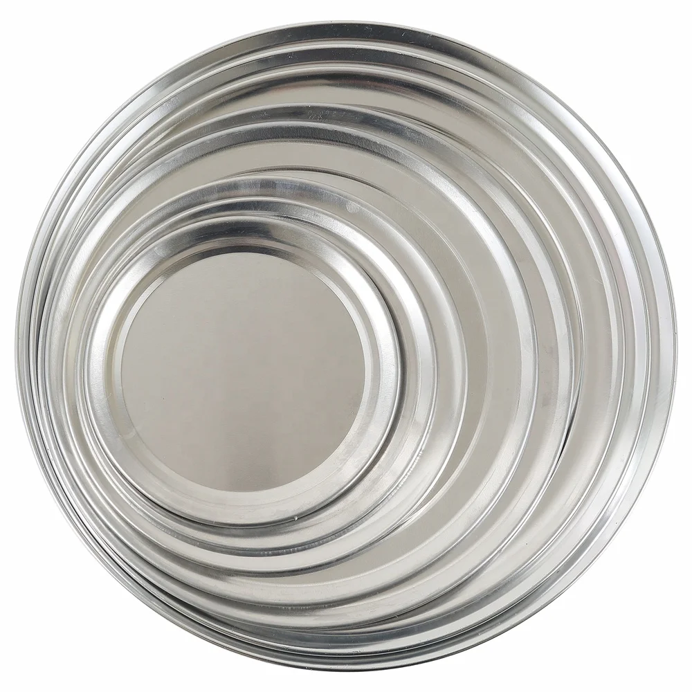 Food Grade 1060 Aluminum Alloy 32cm Pizza Pan Tray with Wide Rim