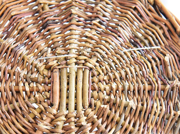 Wholesale  modern hand made Wicker rattan Woven Basket Wall Decor  hanging baskets