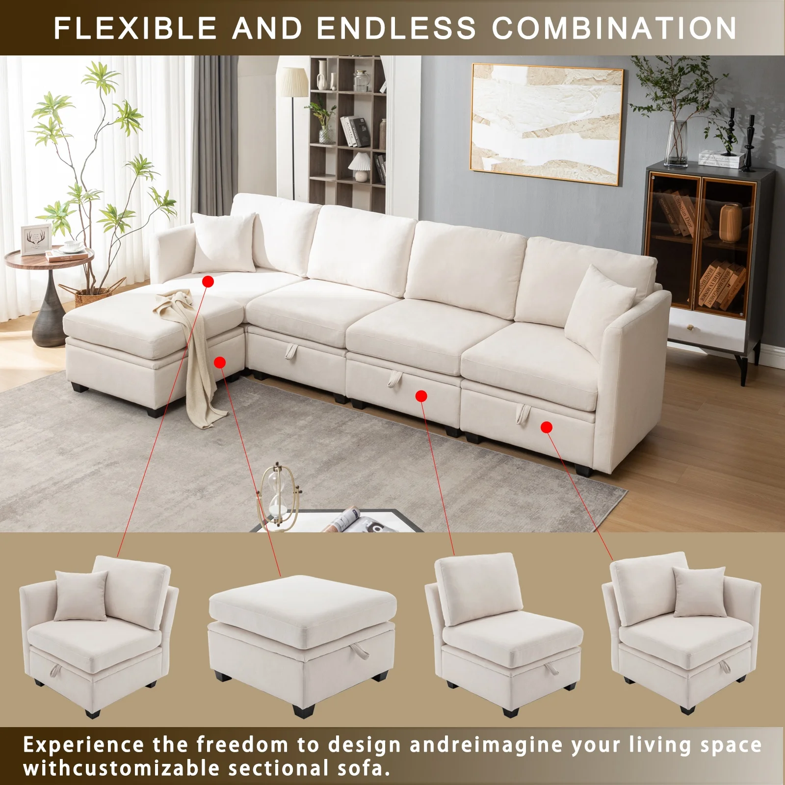 US free shipping fabric modular sofa modular sectional sofa with storage modern design modular sectional couch for Villa