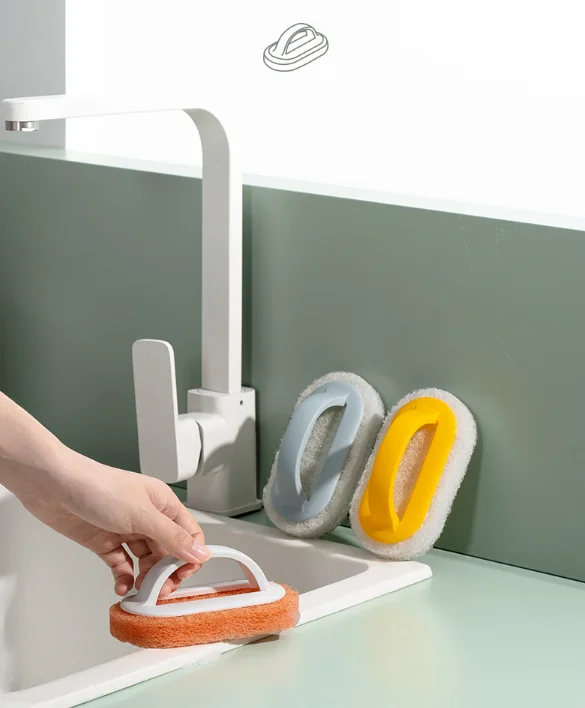 Daily Necessities Dishwashing Brushes Lock Water & Remove Stains Pot Brushes for Baby Care